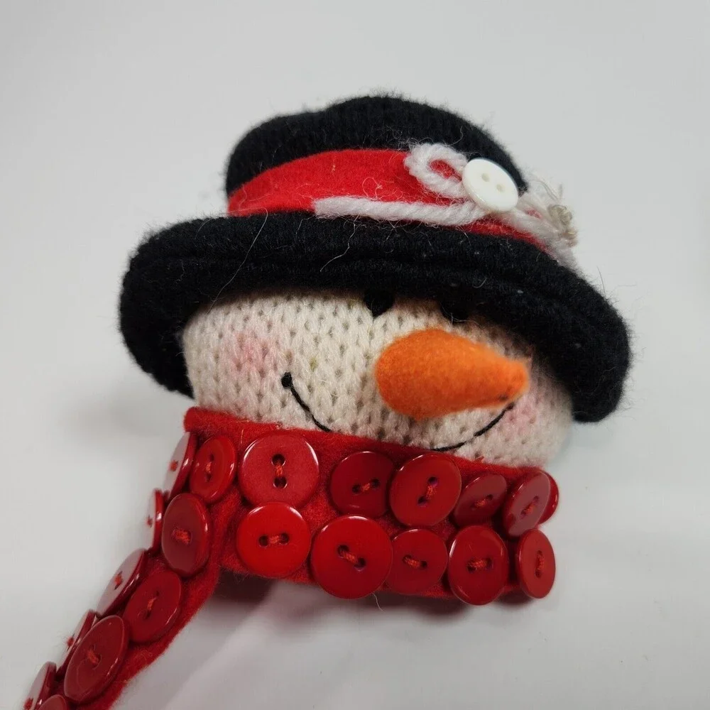 Christmas Plush Ornaments Gnome Snowman Santa In Car Lot of 3 Amscan Felt Fabric